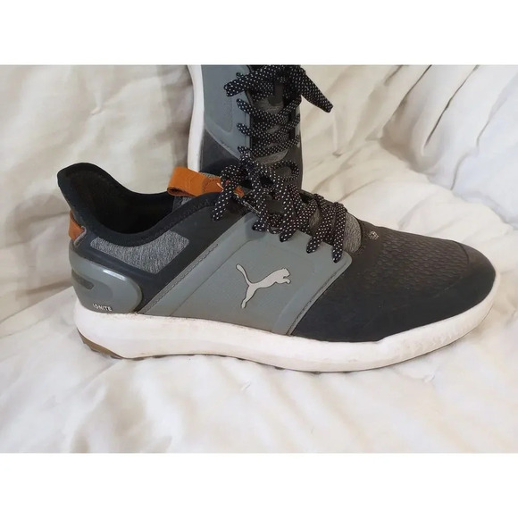 PUMA IGNITE Elevate Golf Shoes Men's Size 8.5 Black Grey 376077-07 Waterproof - Picture 2 of 12